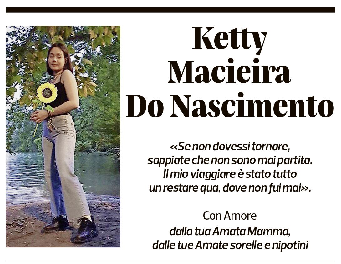 Annuncio funebre Ketty Macieira Do Nascimento