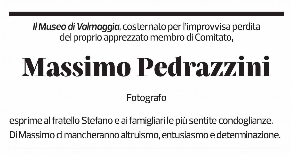 Annuncio funebre Massimo Pedrazzini