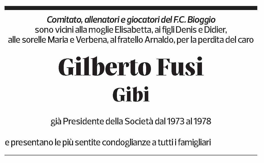 Annuncio funebre Gilberto Fusi