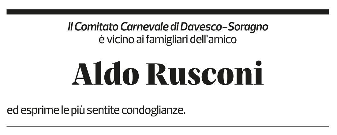 Annuncio funebre Aldo Rusconi