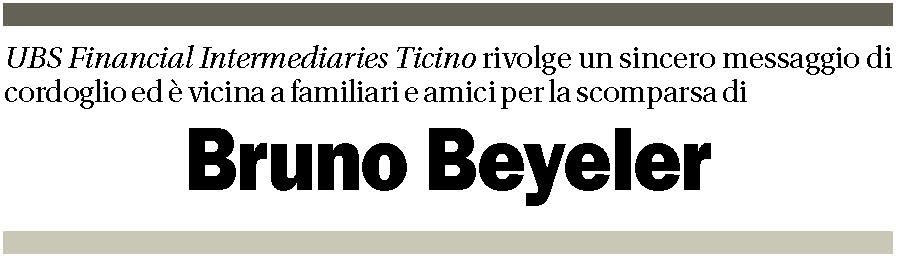 Annuncio funebre Bruno Beyeler