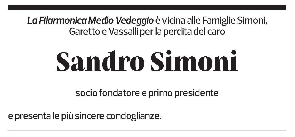 Annuncio funebre Sandro Simoni