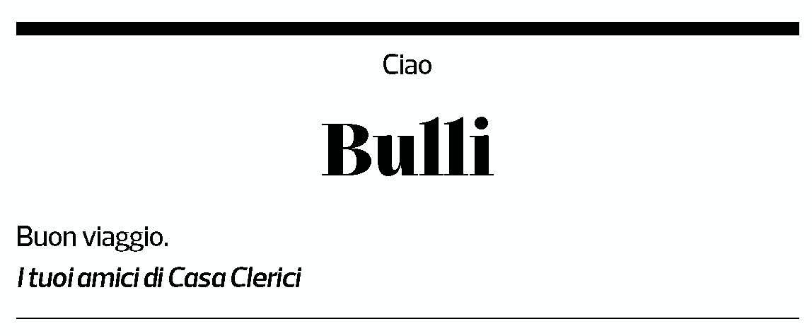 Annuncio funebre Chiara Bulloni