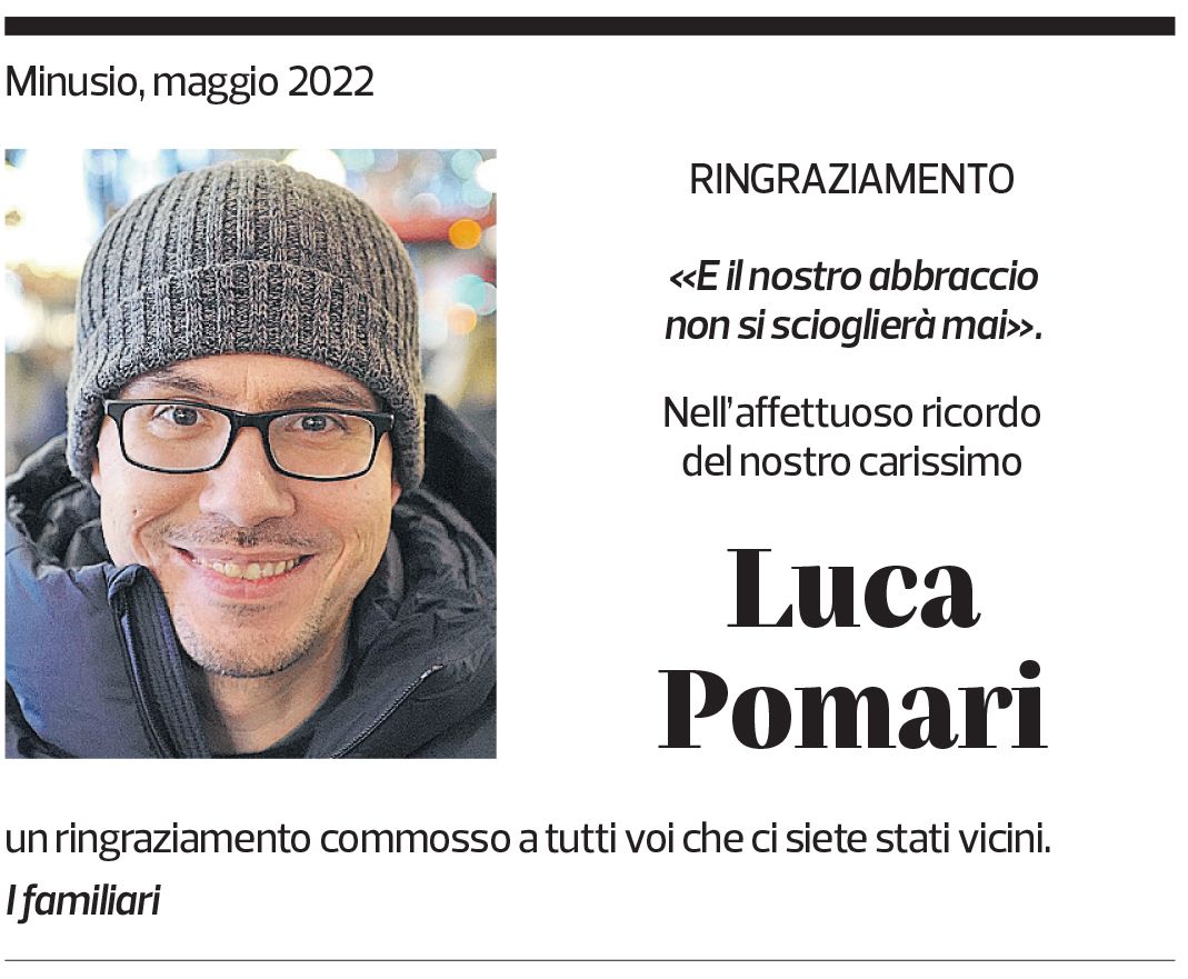 Annuncio funebre Luca Pomari