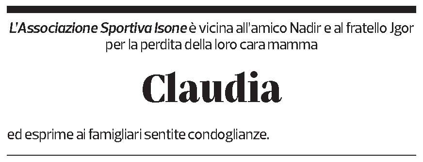 Annuncio funebre Claudia Kernen