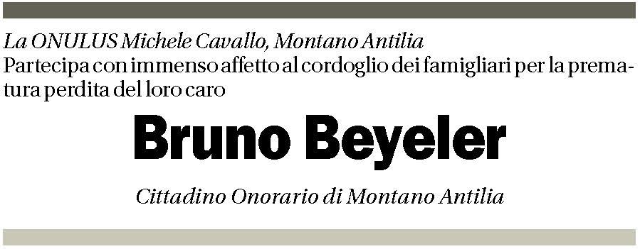 Annuncio funebre Bruno Beyeler