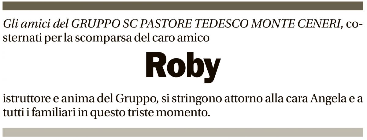 Annuncio funebre Roberto Albertella