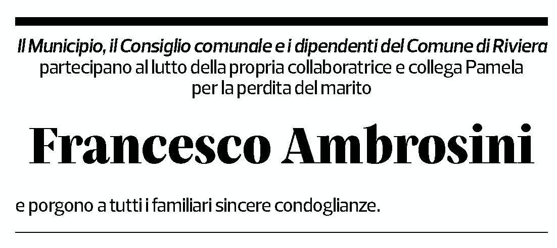 Annuncio funebre Francesco Ambrosini