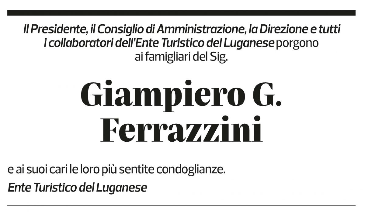 Annuncio funebre Giampiero Ferrazzini