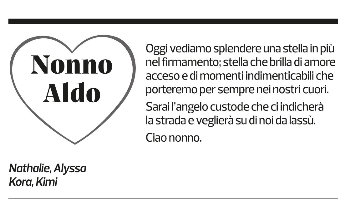 Annuncio funebre Aldo Rusconi