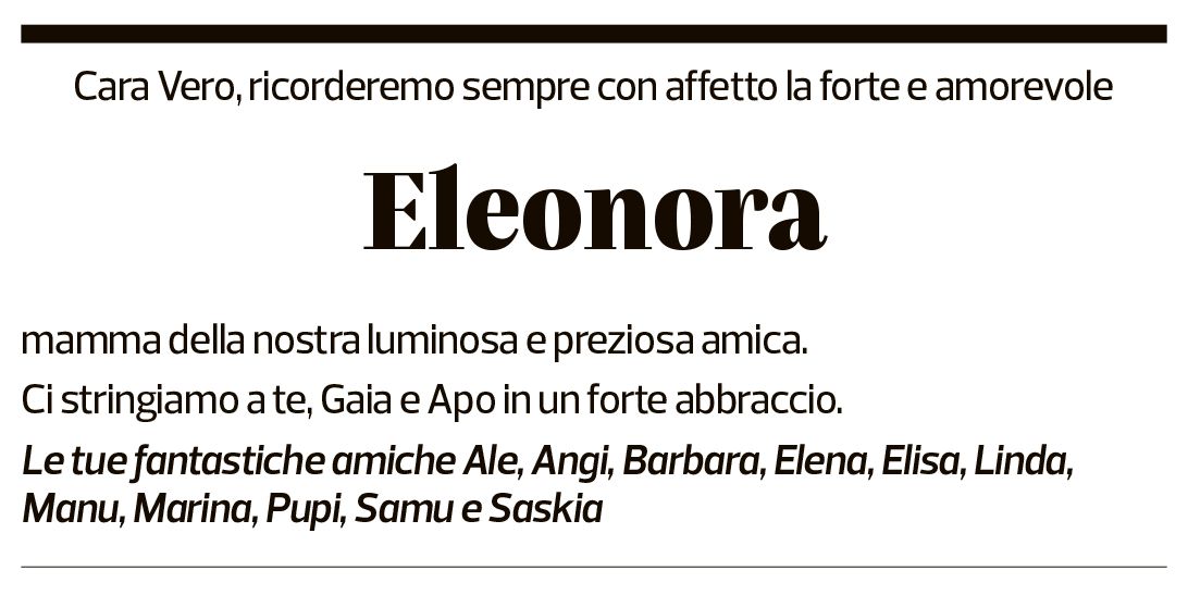 Annuncio funebre Eleonora Bottinelli-marrer