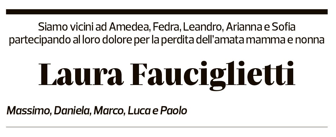 Annuncio funebre Laura Fauciglietti