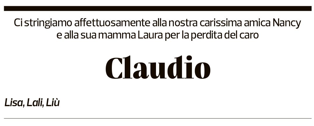 Annuncio funebre Claudio Poggi