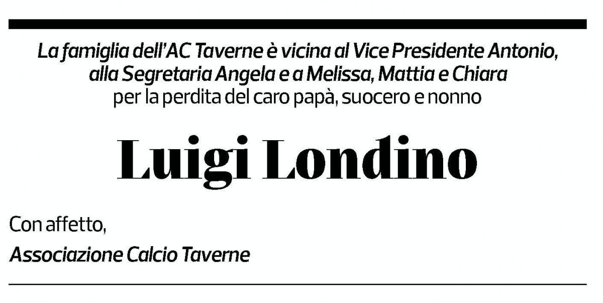 Annuncio funebre Luigi Londino