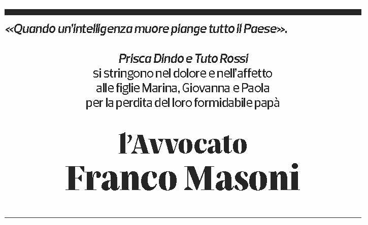 Annuncio funebre Franco Masoni