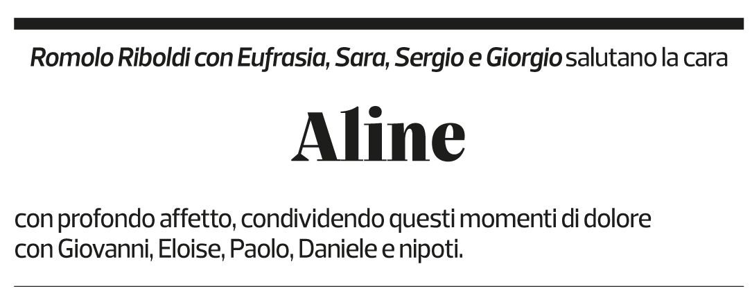 Annuncio funebre Aline Ghezzi