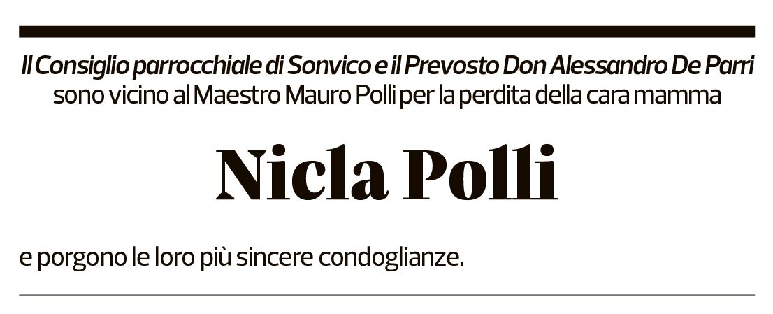 Annuncio funebre Nicla Polli