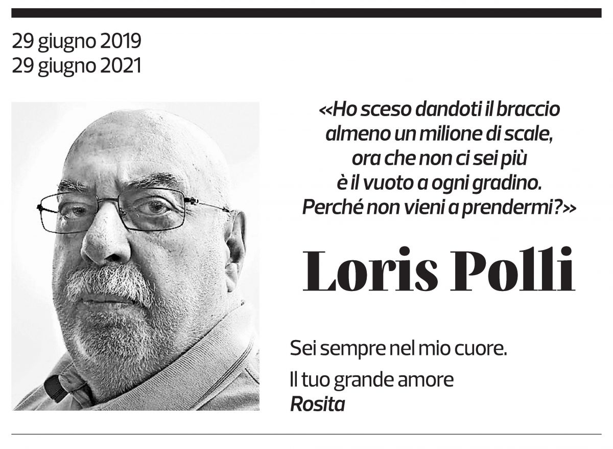 Annuncio funebre Loris Polli