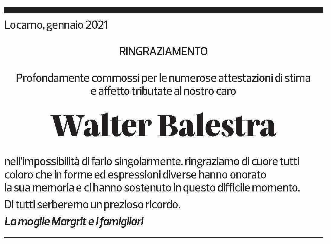 Annuncio funebre Walter Balestra