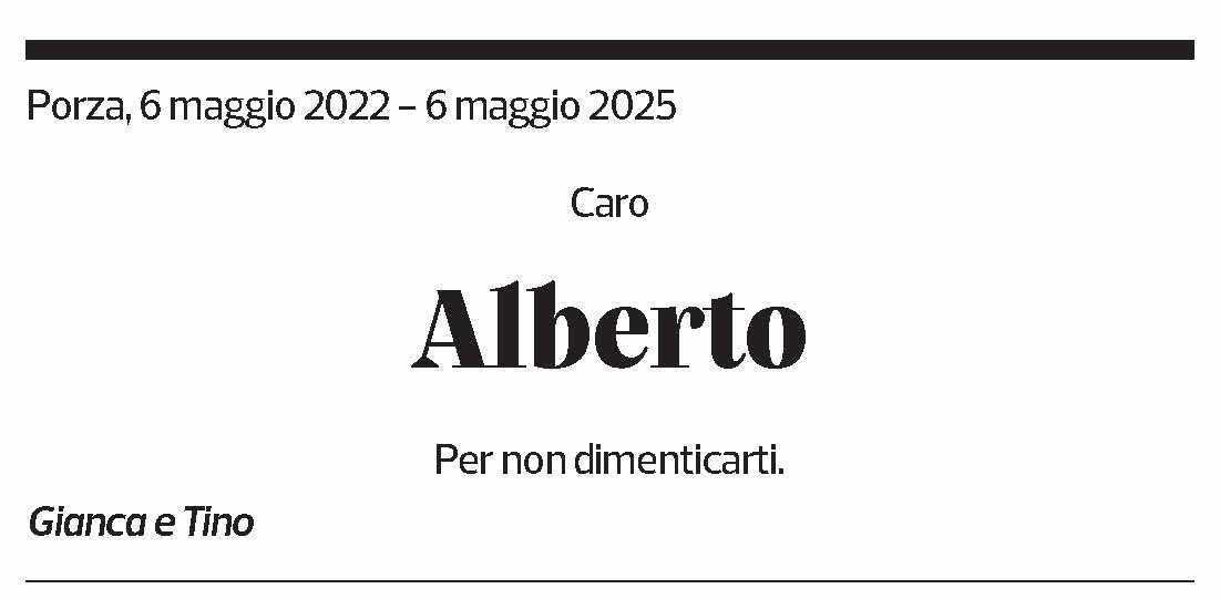 Annuncio funebre Alberto 