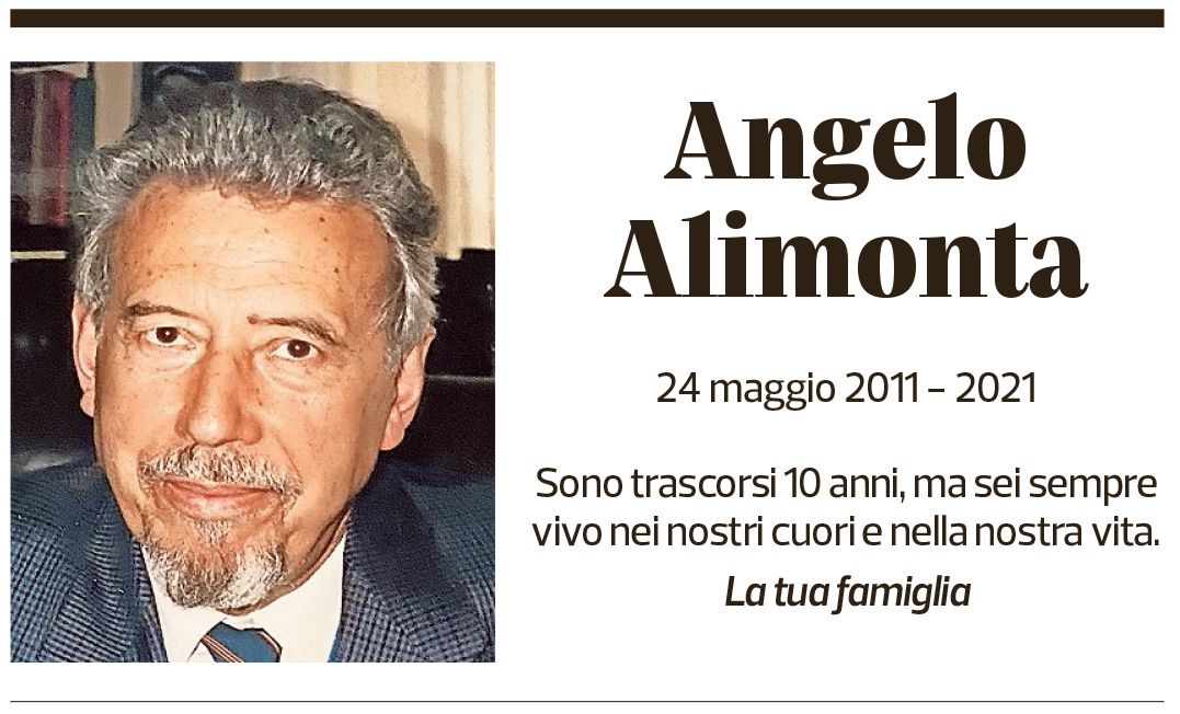 Annuncio funebre Angelo Alimonta