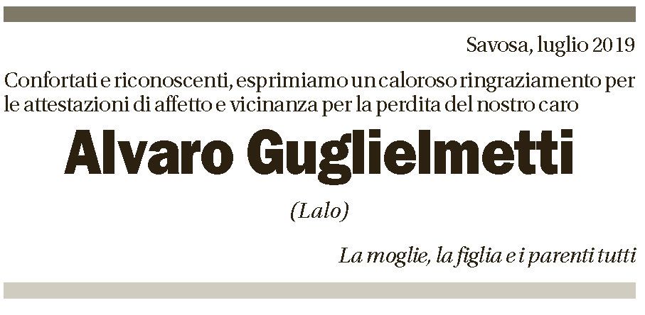 Annuncio funebre Alvaro Gublielmetti