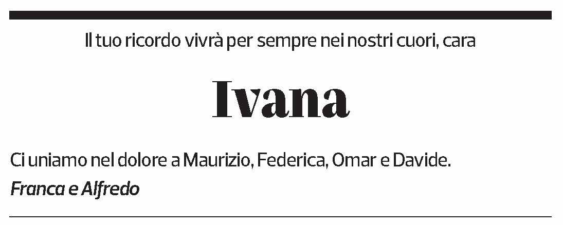 Annuncio funebre Ivana Rossi