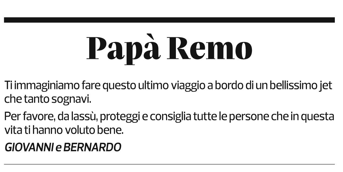 Annuncio funebre Remo Lurà