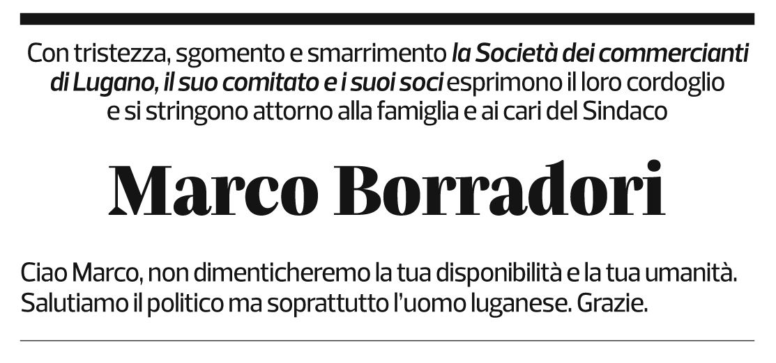 Annuncio funebre Marco Borradori