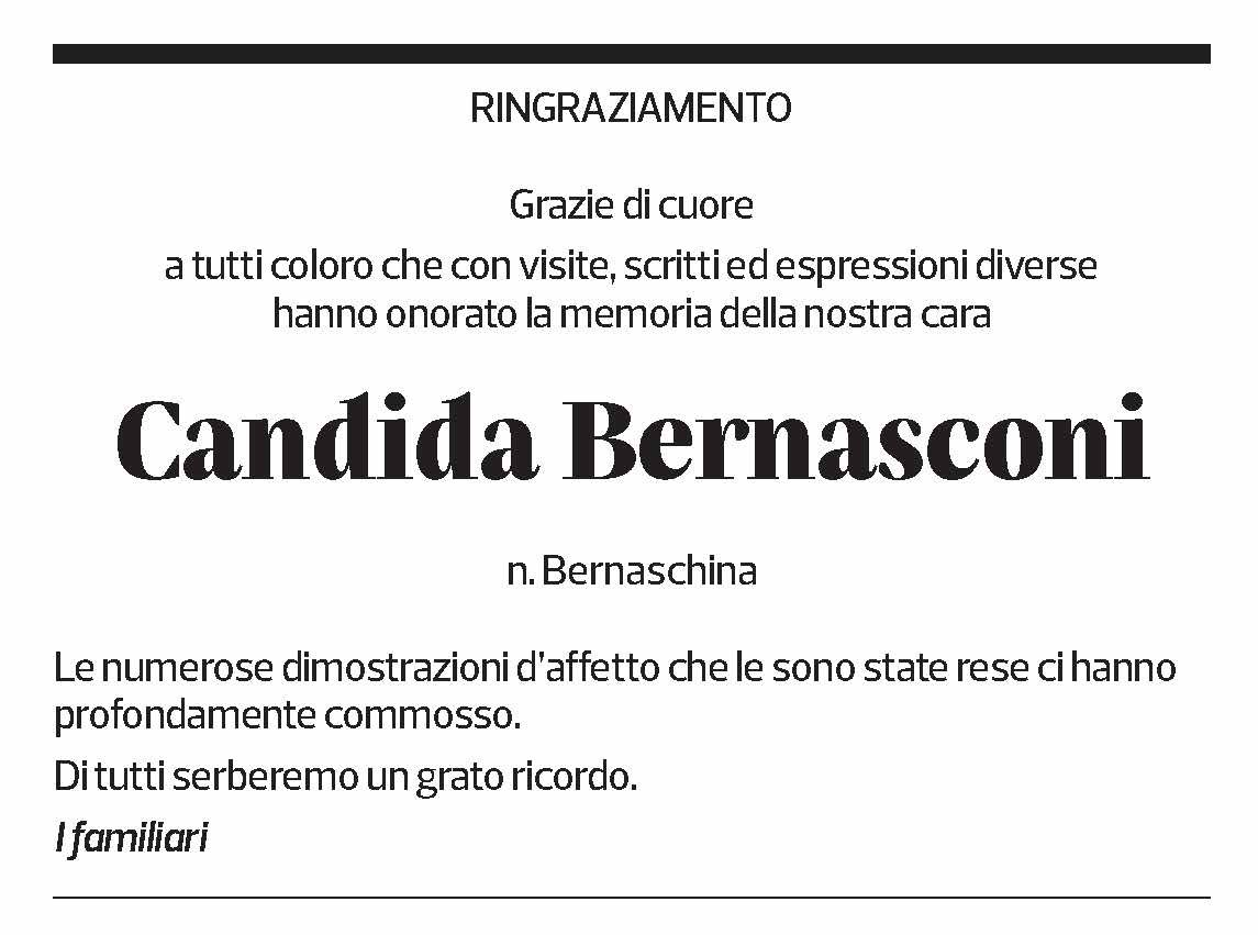 Annuncio funebre Candida Bernasconi