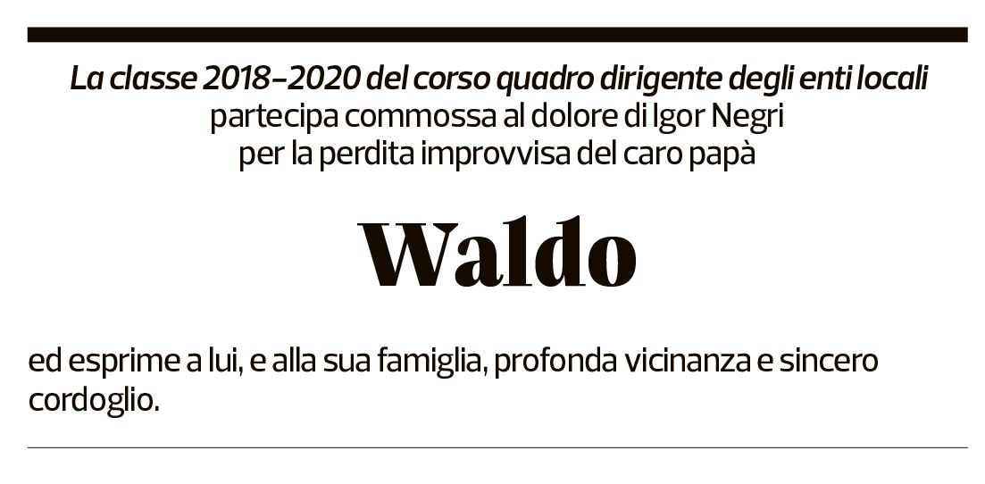 Annuncio funebre Waldo Negri