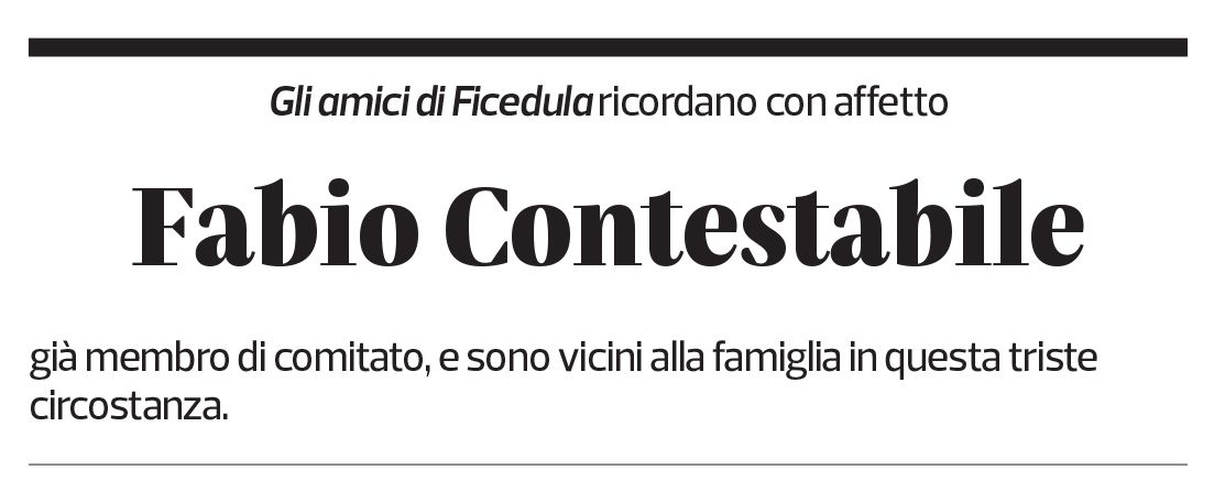 Annuncio funebre Fabio Contestabile