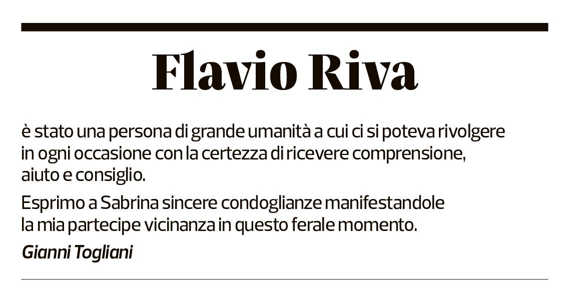 Annuncio funebre Flavio Riva