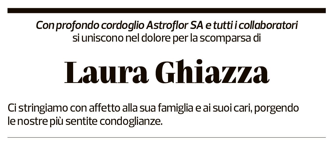 Annuncio funebre Laura Ghiazza