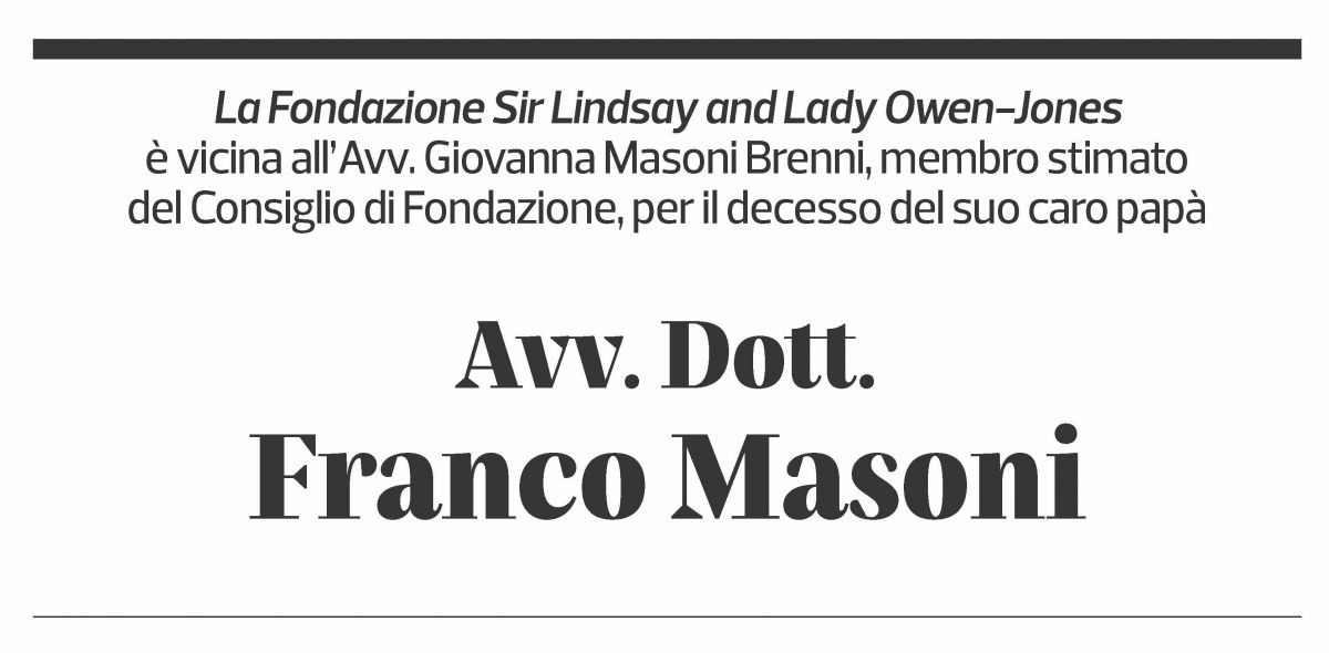 Annuncio funebre Franco Masoni
