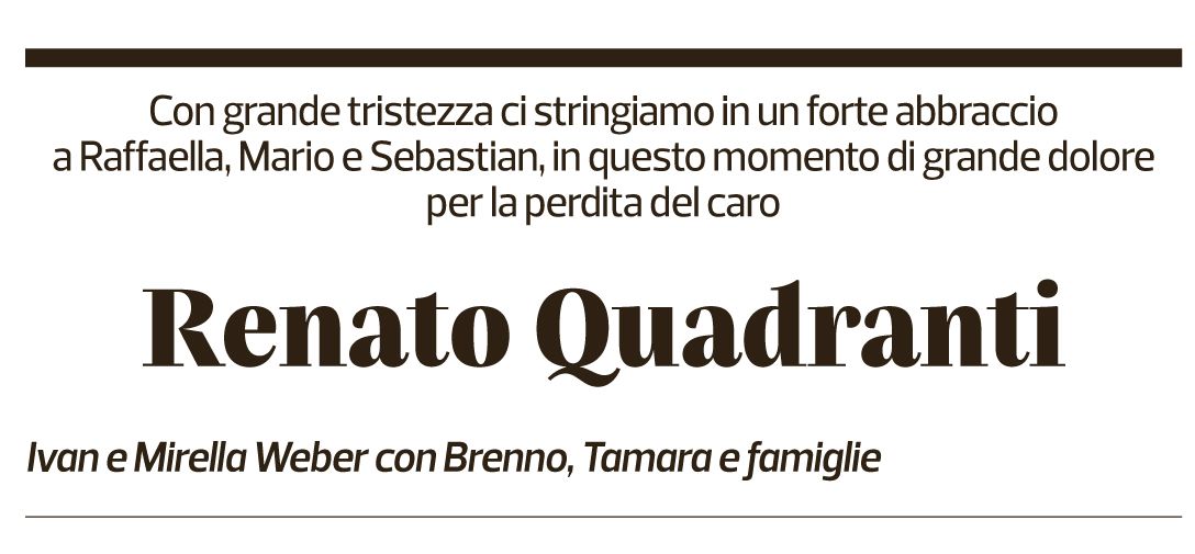 Annuncio funebre Renato Quadranti