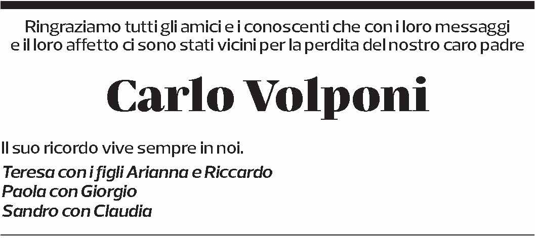 Annuncio funebre Carlo Volponi