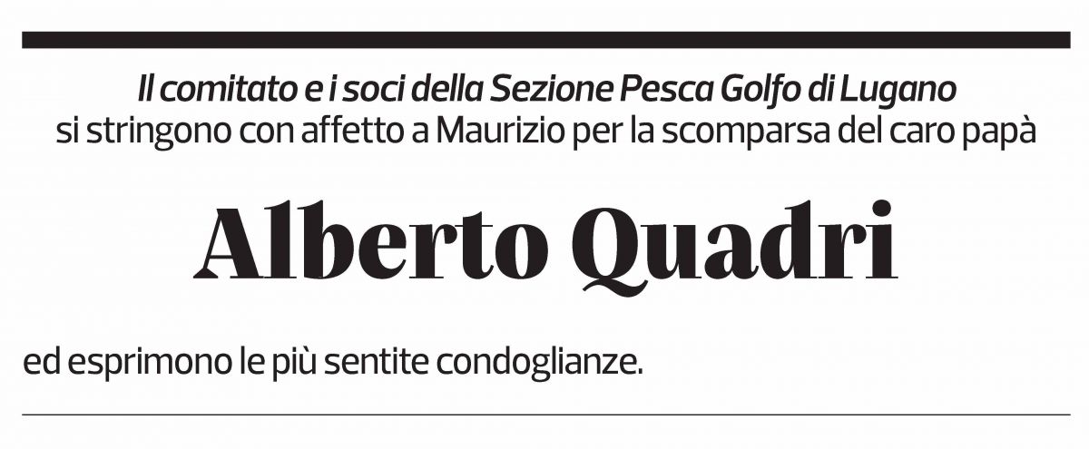 Annuncio funebre Alberto Quadri