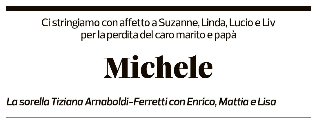 Annuncio funebre Michele Arnaboldi