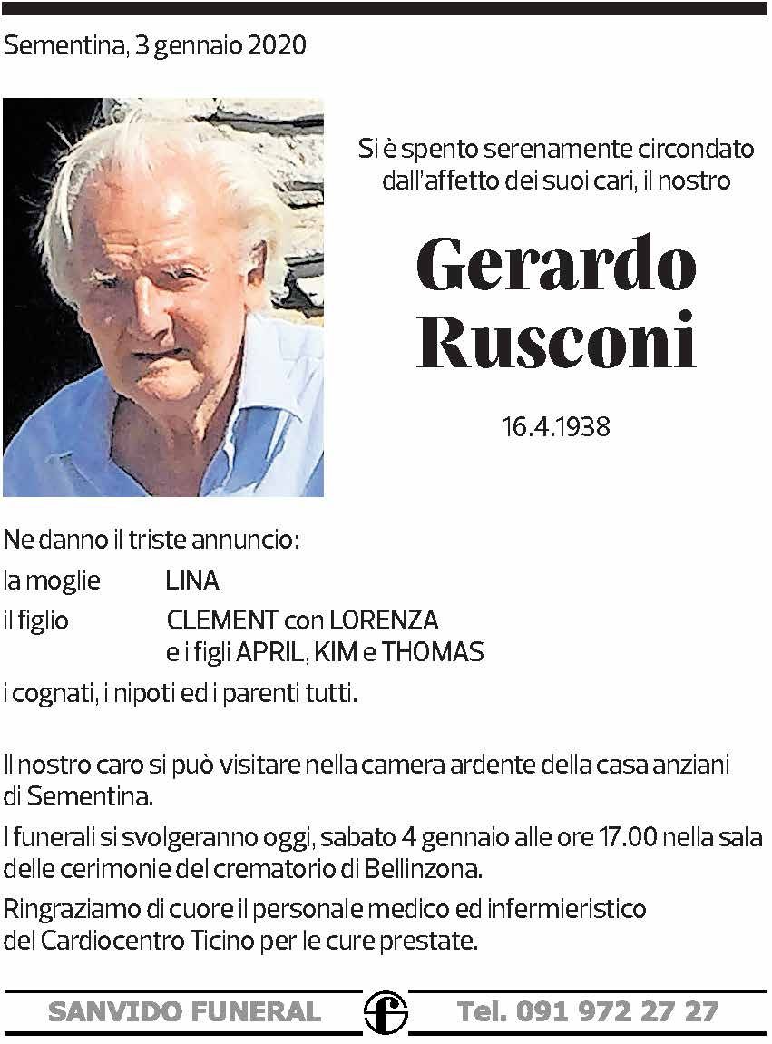 Annuncio funebre Gerardo Rusconi