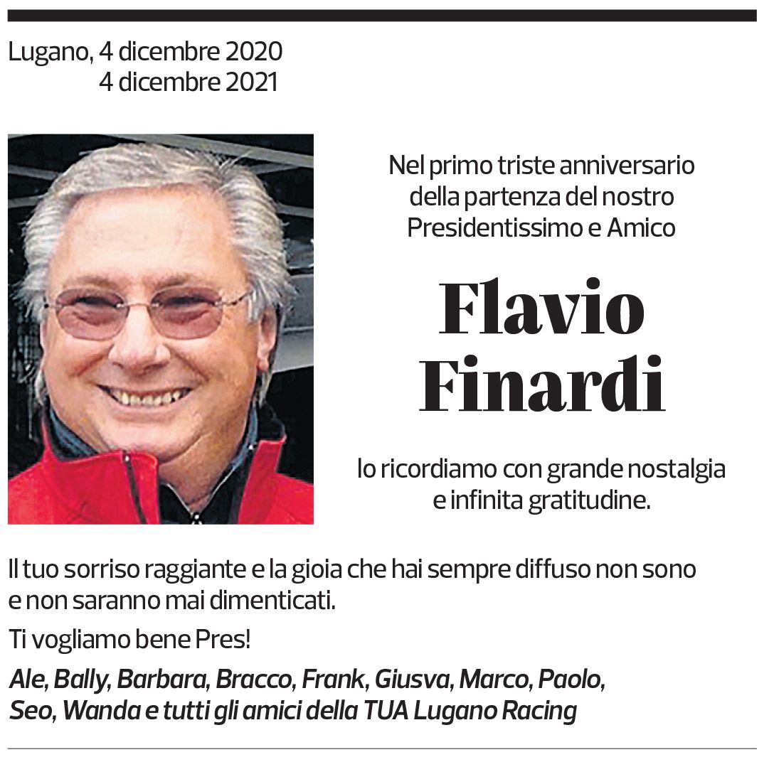 Annuncio funebre Flavio Finardi