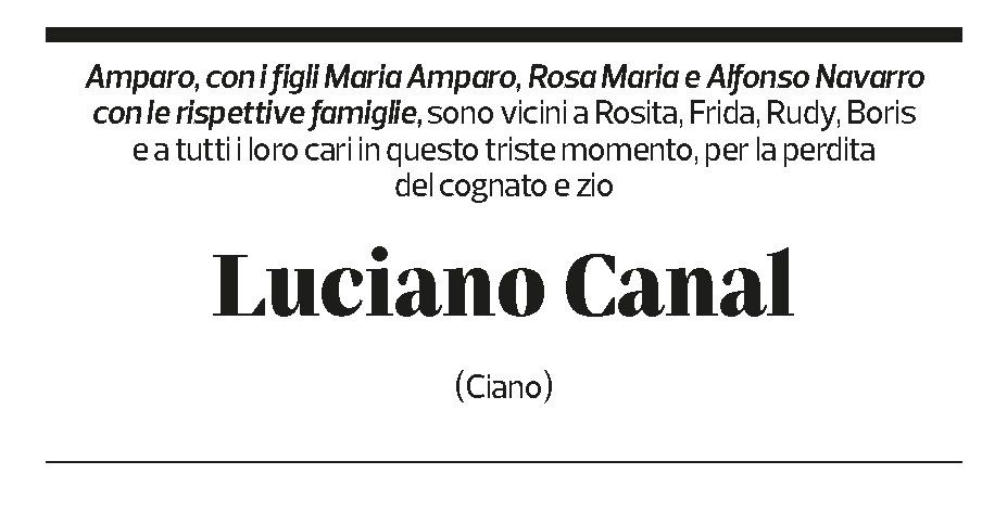 Annuncio funebre Luciano Canal