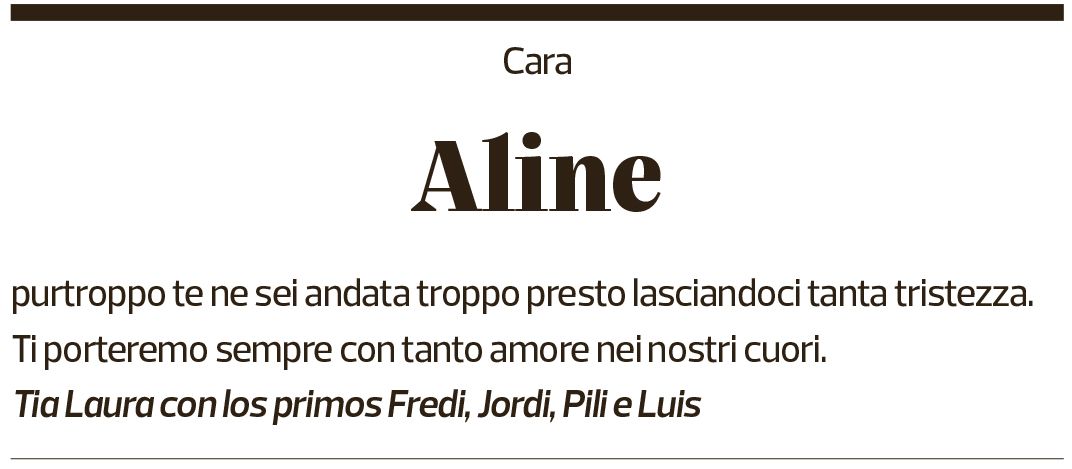 Annuncio funebre Aline Ghezzi