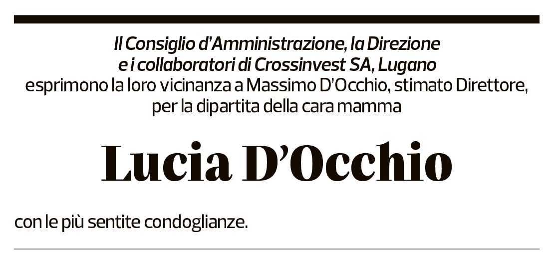 Annuncio funebre Lucia D'occhio