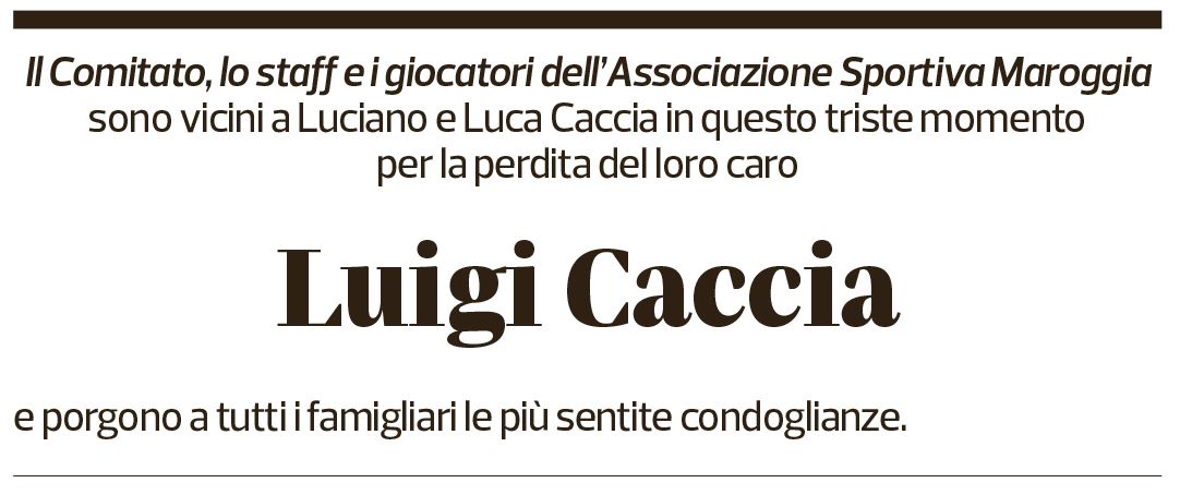 Annuncio funebre Luigi Caccia