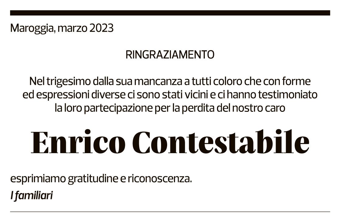 Annuncio funebre Enrico Contestabile