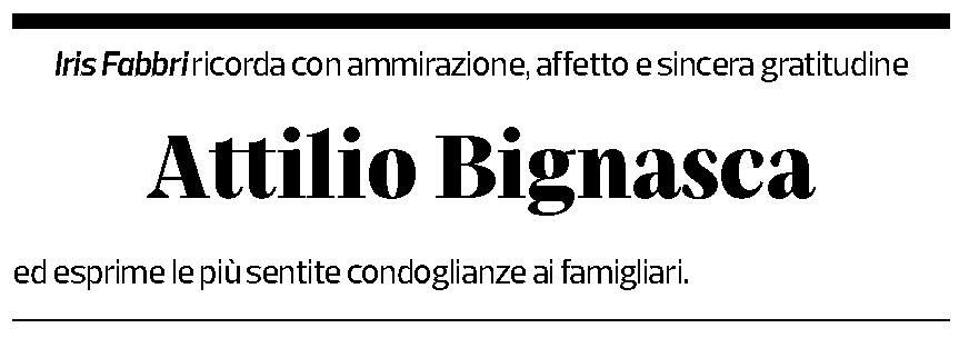 Annuncio funebre Attilio Bignasca