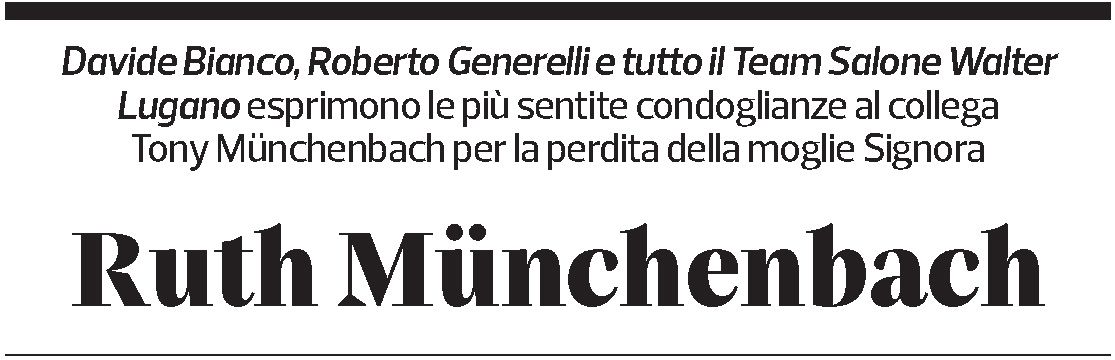 Annuncio funebre Ruth Münchenbach