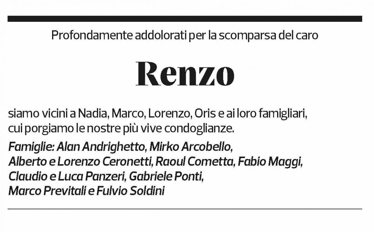 Annuncio funebre Renzo Quattropani