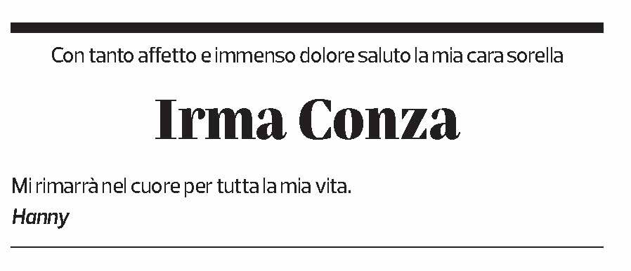 Annuncio funebre Irma Conza